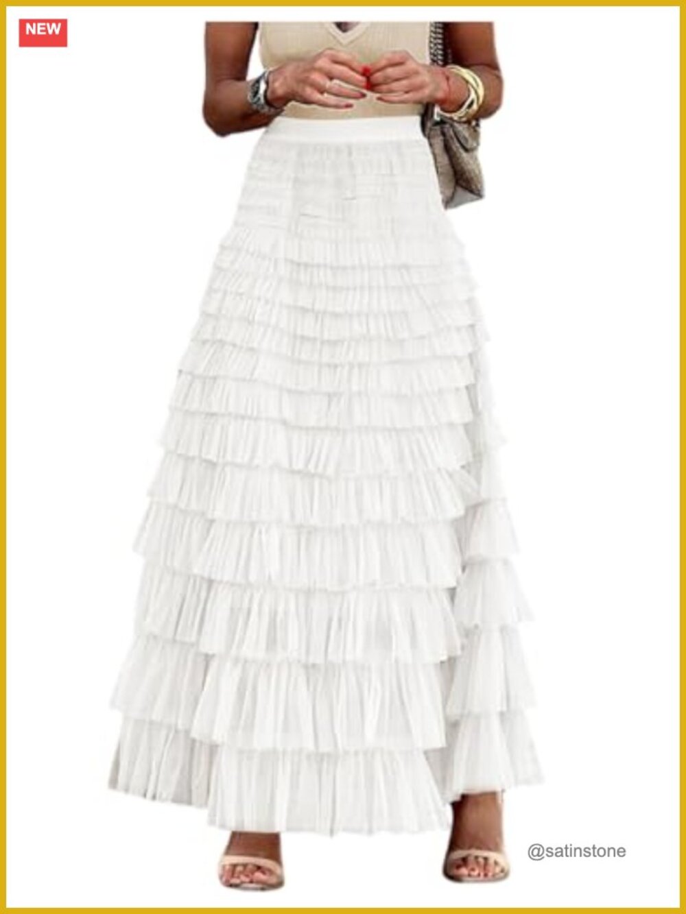 Women's Long Maxi Tulle Skirt A-Line High Waisted Tiered Layered Tutu Petticoat